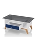 Philip Industrial Glass Top Coffee Table in Navy - FOA1005