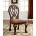 Beau Traditional Padded Side Chairs in Cherry - Set of Two - FOA1026