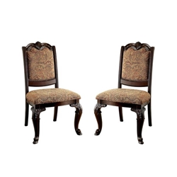Raene Traditional Fabric Padded Back Side Chairs - Set of Two 