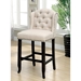 Lubbers Rustic Button Tufted Bar Chairs in Antique Black - Set of Two - FOA1038
