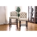 Lubbers Rustic Button Tufted Bar Chairs in Antique Black - Set of Two - FOA1038