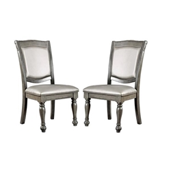 Noela Transitional Upholstered Side Chairs in Gray - Set of Two 