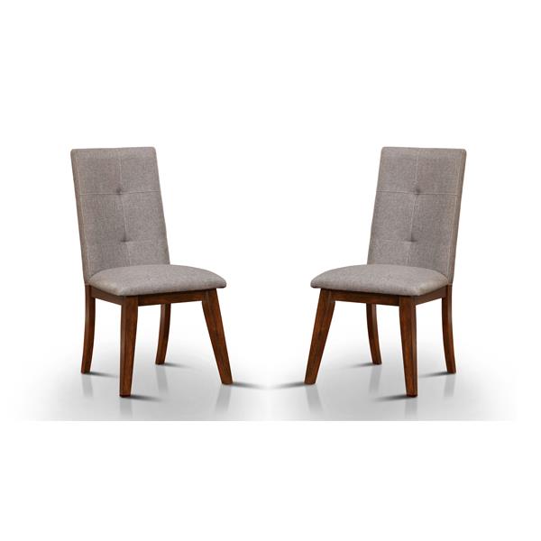 Halena Mid-Century Modern Tufted Back Side Chairs in Walnut - Set of Two 