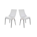 Eisen Contemporary Faux Leather Side Chairs in White - Set of Two - FOA1052