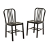 Waterloo Industrial Steel Slat Back Side Chairs in Black - Set of Two