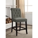 Marynda Transitional Button Tufted Counter Height Chairs in Gray - Set of Two - FOA1076