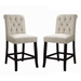 Marynda Transitional Button Tufted Counter Height Chairs in Ivory - Set of Two - FOA1078
