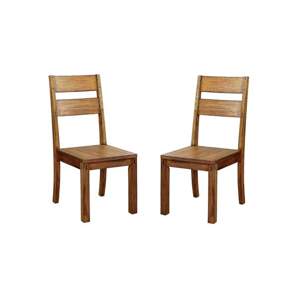 Madison Rustic Ladder Back Side Chairs - Set of Two 