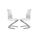 Amia Contemporary Faux Leather Side Chairs in White - Set of Two - FOA1085