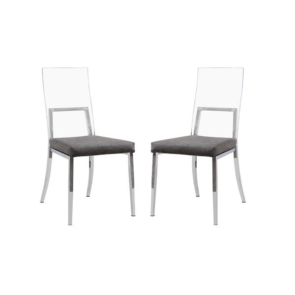 Caydence Contemporary Glass Back Side Chairs - Set of Two 