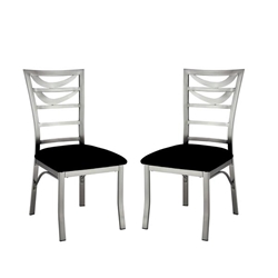 Drumond Contemporary Stainless Steel Side Chairs - Set of Two 