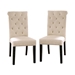 Lorton Rustic Button Tufted Side Chairs in Ivory - Set of Two - FOA1096