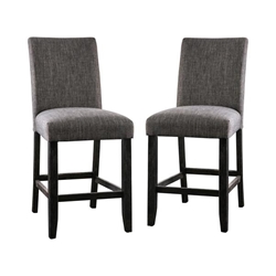 Shielle Rustic Padded Counter Height Chairs in Gray - Set of Two 