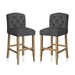 Lyon Cottage Button Tufted Dining Chairs in Dark Gray - Set of Two - FOA1118