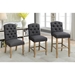 Lyon Cottage Button Tufted Counter Height Chairs in Dark Gray - Set of Two - FOA1119