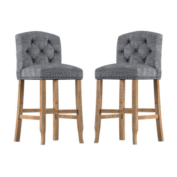 Lyon Cottage Button Tufted Dining Chairs in Gray - Set of Two 