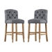Lyon Cottage Button Tufted Dining Chairs in Gray - Set of Two - FOA1120