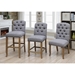 Lyon Cottage Button Tufted Dining Chairs in Gray - Set of Two - FOA1120