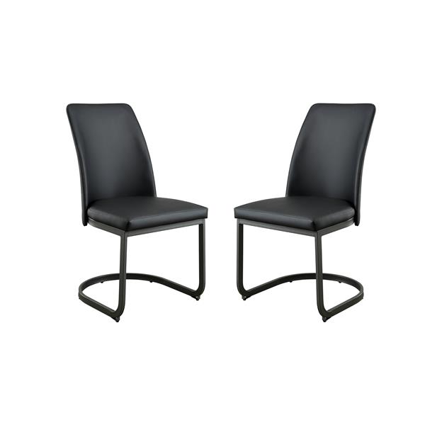 Monte Transitional Faux Leather Upholstered Side Chairs - Set of Two 