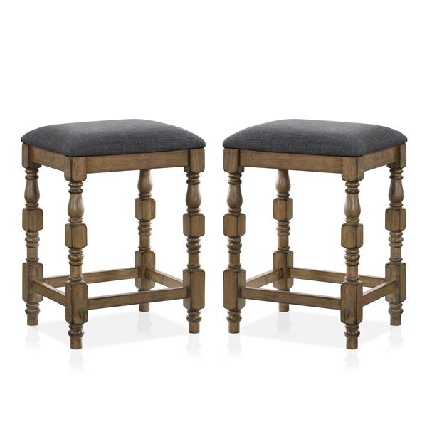 Weighton Padded Counter Height Stools in Antique Oak - Set of Two 