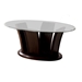 Jillyn Contemporary Glass Top Coffee Table in Dark Cherry - FOA1139