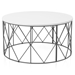 Borche Geometric Base Coffee Table - White - FOA1154