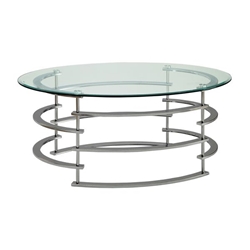 Odis Contemporary Glass Top Coffee Table 
