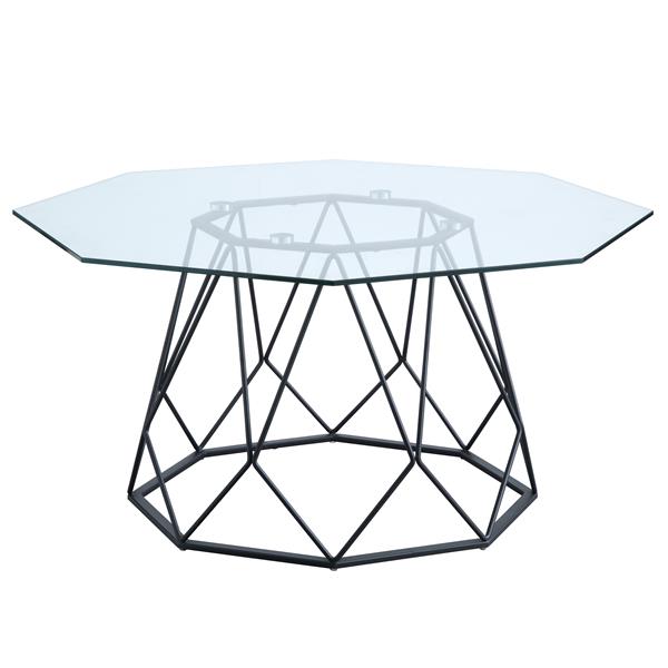 Growder Glass Top Coffee Table in Black 