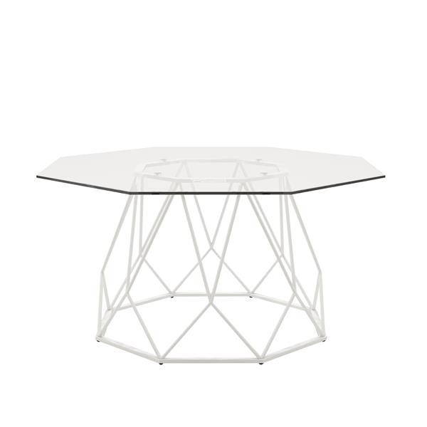 Growder Glass Top Coffee Table in White 