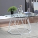 Growder Glass Top Coffee Table in White - FOA1168
