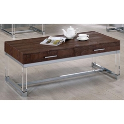 Dundy Contemporary Two Drawer Coffee Table - Brown 