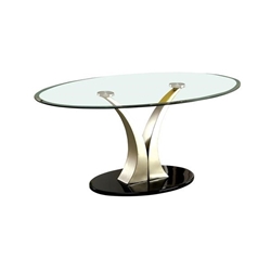 Aman Contemporary Glass Top Coffee Table 