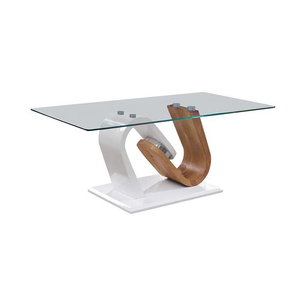 Bronta Contemporary Glass Top Coffee Table 
