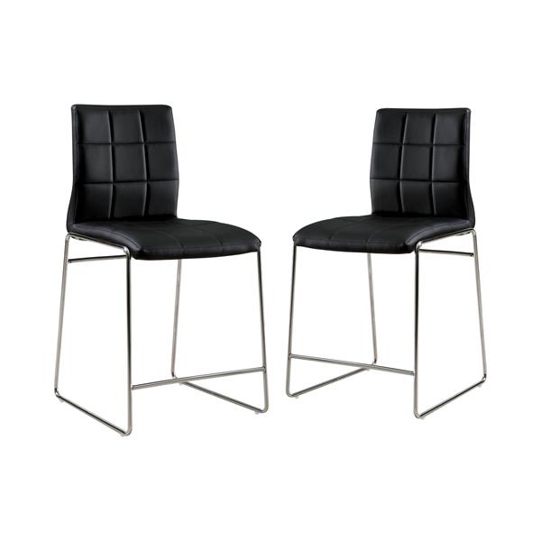 Lonne Contemporary Padded Counter Height Chairs in Black - Set of Two 