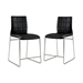 Lonne Contemporary Padded Counter Height Chairs in Black - Set of Two - FOA1193