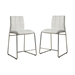 Lonne Contemporary Padded Counter Height Chairs in White - Set of Two - FOA1195