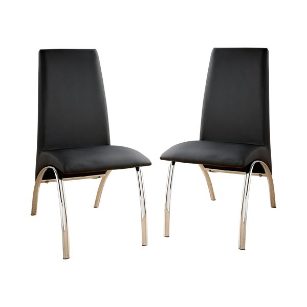 Bectel Contemporary Padded Side Chairs in Black - Set of Two 