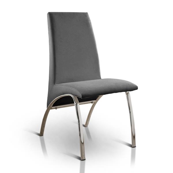 Bectel Contemporary Padded Side Chairs in Gray - Set of Two 