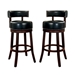 Roos 29" Contemporary Swivel Bar Stools in Black - Set of Two - FOA1212