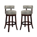 Roos 24" Contemporary Swivel Bar Stools in Gray Set of Two - FOA1213