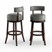 Roos 24" Contemporary Swivel Bar Stools in Gray Set of Two - FOA1213
