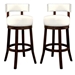 Roos 29" Contemporary SwivelBar Stools in White - Set of Two - FOA1215