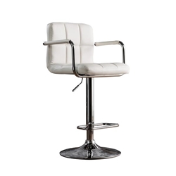 Witmer Contemporary Height Adjustable Bar Stool - White 