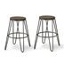 Talton Industrial Metal Frame Dining Chairs in Gunmetal - Set of Two