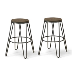 Talton Industrial Metal Frame Dining Chairs in Gunmetal - Set of Two 