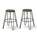 Talton Industrial Metal Frame Dining Chairs in Gunmetal - Set of Two - FOA1236