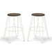 Talton Industrial Metal Frame Bar Stools in White - Set of Two - FOA1237