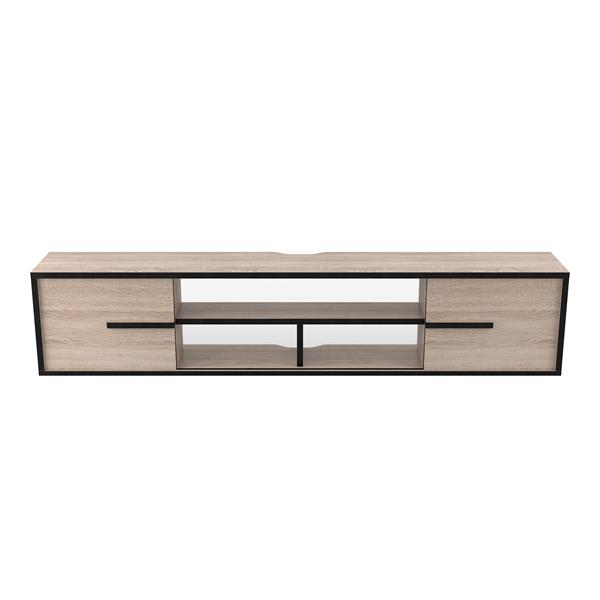 Evermore Multi-Storage Floating TV Stand in Natural Oak 