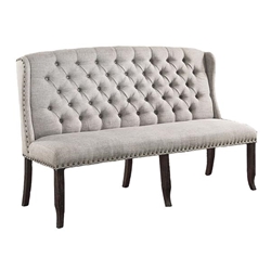 Colla Rustic Button Tufted 3-Seater Loveseat Bench 