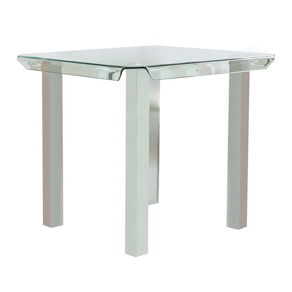 Goren Contemporary Glass Top Counter Height Table 